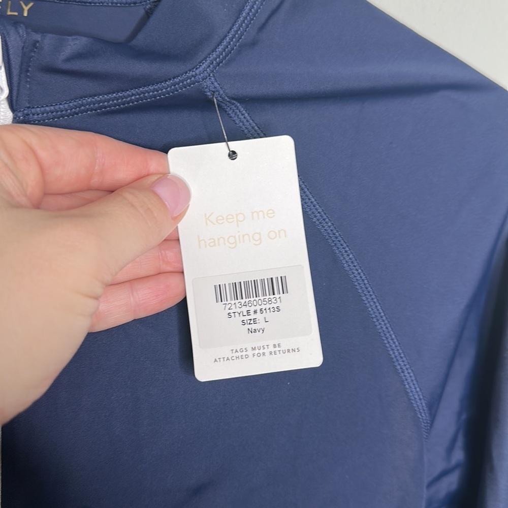 Nwt Lively Half Zip Swim Top Womens Sz Large in Navy Blue! - Picture 4 of 6